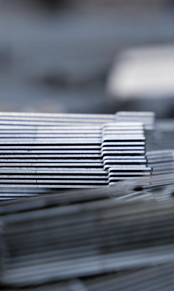 Dettaglio di alluminio lavorato dopo piegatura